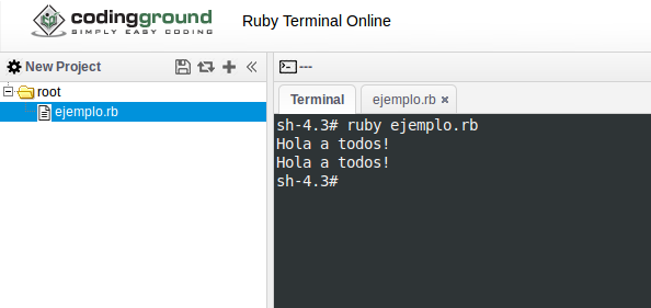Ejecutando un programa en Ruby